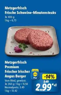 Lidl Metzgerfrisch Premium Frischer Irischer Angus Burger Angebot