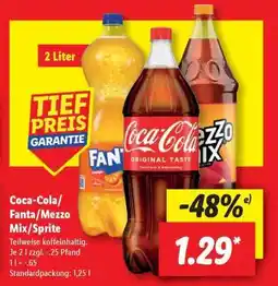 Lidl Coca-Cola, Fanta, Mezzo Mix, Sprite Angebot