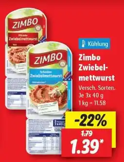 Lidl Zimbo Zwiebelmettwurst Angebot
