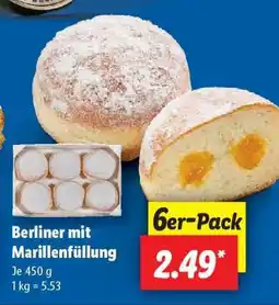 Lidl Berliner mit Marillenfüllung Angebot