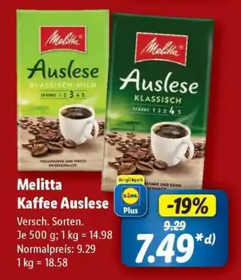 Lidl Melitta Kaffee Auslese Angebot