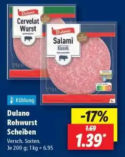 Lidl Dulano Rohwurst Scheiben Angebot