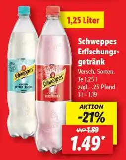 Lidl SCHWEPPES Erfrischungsgetränk Angebot