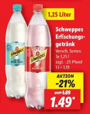 Lidl SCHWEPPES Erfrischungsgetränk Angebot