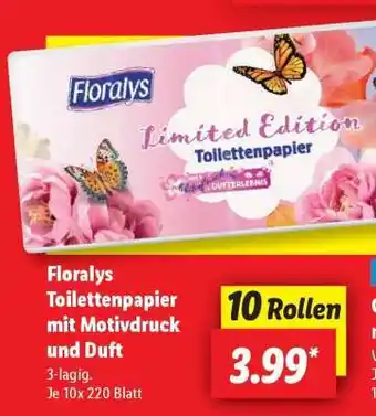 Lidl Florays Toilettenpapier mit Motivdruck und Duft Angebot