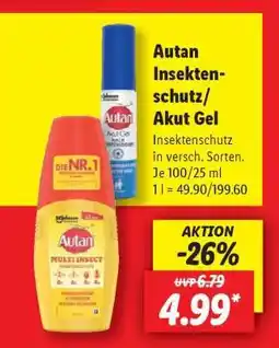 Lidl Autan Insektenschutz/Akut Gel Angebot