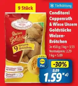 Lidl Conditorei Coppenrath & Wiese Unsere Goldstücke Weizen-Brötchen Angebot
