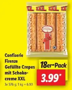 Lidl Confiserie Firenze Gefüllte Crepes mit Schokocreme XXL Angebot