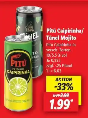 Lidl Pitú Caipirinha/Túnel Mojito Angebot