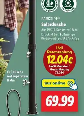 Lidl PARKSIDE Solardusche Angebot