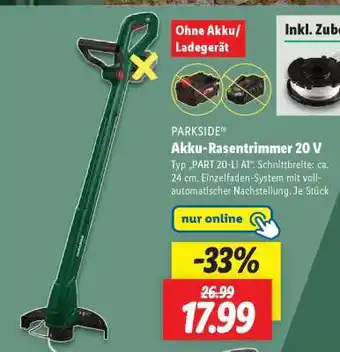 Lidl Akku-Rasentrimmer 20 V Angebot