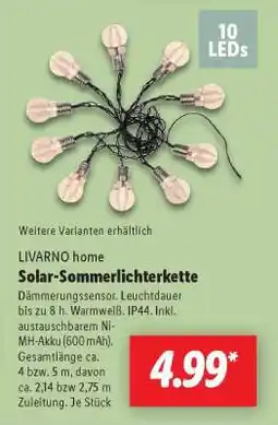 Lidl LIVARNO home Solar-Sommerlichterkette Angebot
