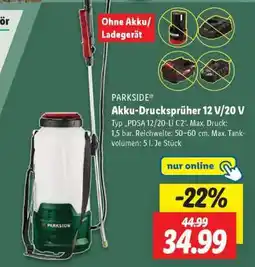 Lidl PARKSIDE Akku-Drucksprüher 12 V/20 V Angebot
