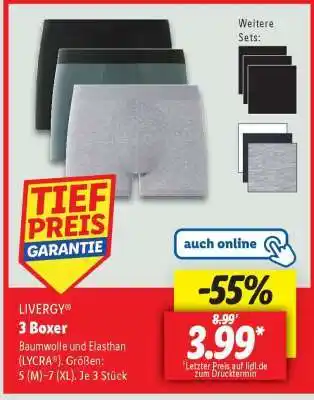 Lidl LIVERGY 3 Boxer Angebot