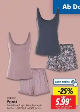 Lidl ESMARA Pyjama Angebot