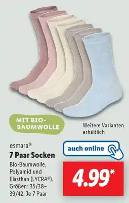 Lidl esmara 7 Paar Socken Angebot