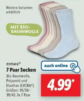 Lidl esmara 7 Paar Socken Angebot