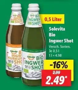 Lidl Solevita Bio Ingwer Shot Angebot