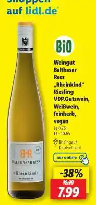 Lidl Weingut Balthasar Ress „Rheinkind“ Riesling VDP.Gutswein, Weißwein, feinherb, vegan Angebot