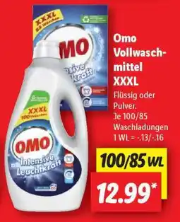 Lidl Omo Vollwaschmittel XXXL Angebot