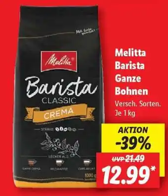Lidl Melitta Barista Ganze Bohnen Angebot