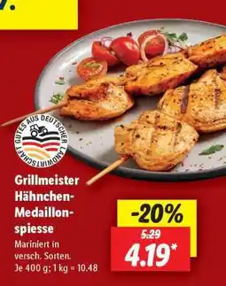 Lidl Grillmeister Hähnchen- Medaillonspieße Angebot