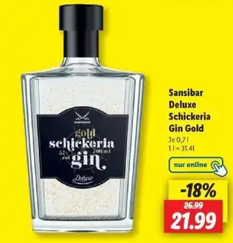 Lidl Sansibar Deluxe Schickeria Gin Gold Angebot