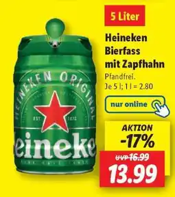 Lidl Heineken Bierfass mit Zapfhahn Angebot