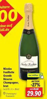 Lidl Nicolas Feuillatte Grande Réserve, Champagner, brut Angebot