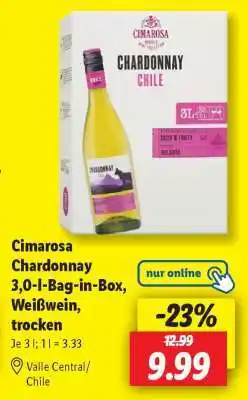 Lidl Cimarosa Chardonnay 3,0-l-Bag-in-Box, Weißwein, trocken Angebot