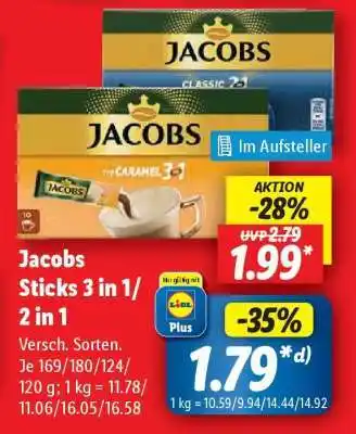 Lidl Jacobs Sticks 3 in 1/2 in 1 Angebot