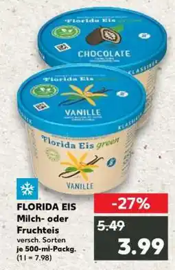 Kaufland FLORIDA EIS Milch- oder Fruchteis Angebot