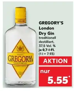 Kaufland GREGORY'S London Dry Gin Angebot