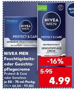 Kaufland NIVEA MEN Feuchtigkeits- oder Gesichtspflegecreme Angebot