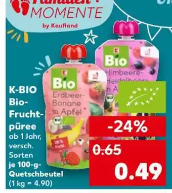 Kaufland K-BIO Bio-Fruchtpüree Angebot