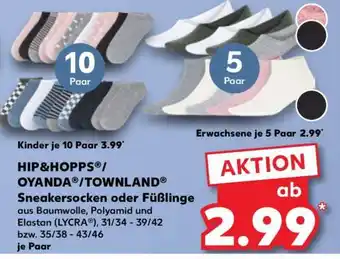 Kaufland HIP&HOPPS /OYANDA /TOWNLAND Sneakersocken oder Füßlinge Angebot