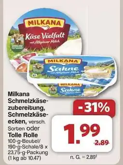 Famila Nord Ost Milkana Schmelzkäsezubereitung, Schmelzkäseecken Angebot