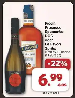 Famila Nord Ost Piccini Prosecco Spumante DOC oder Le Favori Spritz Angebot