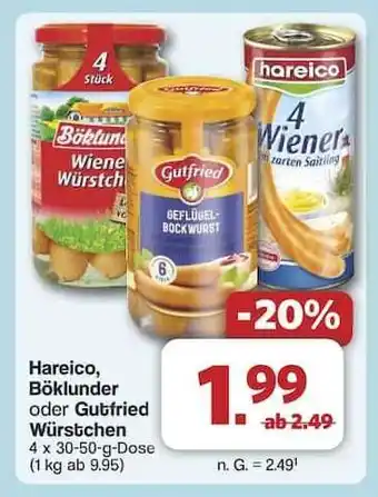 Famila Nord Ost Hareico, Böklunder oder Gutfried Würstchen Angebot