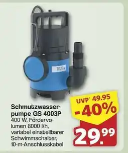 Famila Nord Ost Schmutzwasserpumpe GS 4003P Angebot