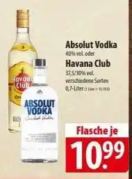 Famila Nord Ost Absolut Vodka oder Havana Club Angebot