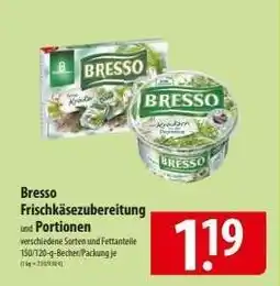 Famila Nord Ost Bresso Frischkäsezubereitung und Portionen Angebot
