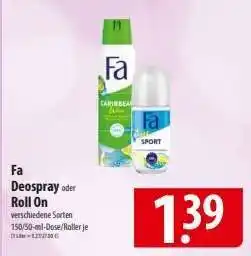 Famila Nord Ost Fa Deospray oder Roll On Angebot