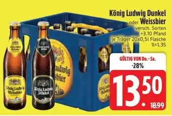 Edeka König Ludwig Dunkel oder Weissbier Angebot