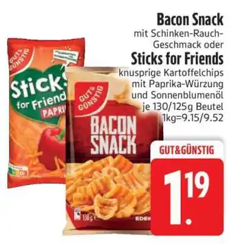 Edeka Bacon Snack / Sticks for Friends Angebot