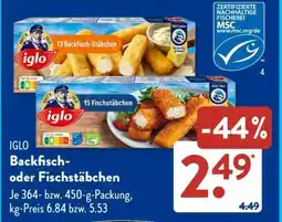 Aldi Süd IGLO Backfisch- oder Fischstäbchen Angebot