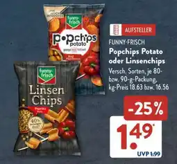 Aldi Süd FUNNY-FRISCH Popchips Potato oder Linsenchips Angebot