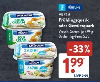 Aldi Süd MILRAM Frühlingsquark oder Gewürzquark Angebot
