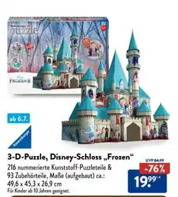 Aldi Süd 3-D-Puzzle, Disney-Schloss „Frozen“ Angebot