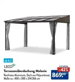 Aldi Süd Terrassenüberdachung Melanie Angebot